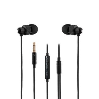 VORAGO AUDIFONOS INTRAURICULARES CON MICROFONO EP-304 ALAMBRICO 3.5MM NEGRO