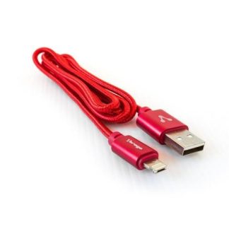 VORAGO CABLE DE CARGA MICRO USB B-LIGHTNING MACHO - USB A MACHO 1 METRO ROJO PARA IPOD-IPHONE-IPAD