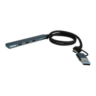 VORAGO HUB USB C - 3X USB-C 1X USB A 3.0 PLATA