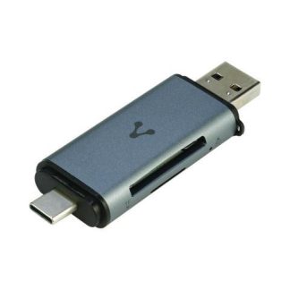 VORAGO LECTOR DE MEMORIA CR-350 SD-MICROSD USB-A-USB-C GRIS
