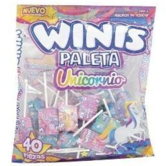 WINIS PALETA UNICORNIO BOLSA CON 40 PZ DE 8 GR