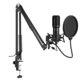 XZEAL KIT MICROFONO XZ-260 ALAMBRICO USB NEGRO - INCLUYE SOPORTE DE BRAZO Y FILTRO ANTI-POP