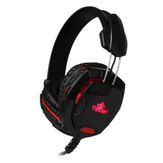 YEYIAN AUDIFONOS GAMER TEMPEST YH2000 PARA PC-PS4-XBOX ONE ALAMBRICO 2 METROS 3.5MM-USB NEGRO-ROJO