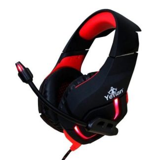 YEYIAN AUDIFONOS GAMER WICKED SERIE 3000 ALAMBRICO 2.2 METROS USB NEGRO-ROJO
