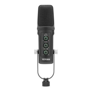 YEYIAN KIT MICROFONO CONDENSADOR YSA-UCHQ-01 ALAMBRICO USB NEGRO - INCLUYE SOPORTE DE BRAZO SOPORTE DE ESCRITORIO FILTRO POP Y CABLE USB A-B
