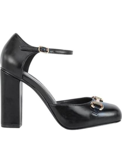 ZAPATILLA CON HERRAJE TACON ANCHO NEGRO SAO PAULO