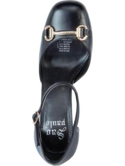 ZAPATILLA CON HERRAJE TACON ANCHO NEGRO SAO PAULO - Image 3