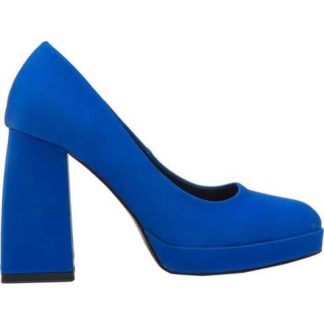 ZAPATO PUNTA CUADRADA PLATAFORMA TACON ANCHO AZUL SAO PAULO