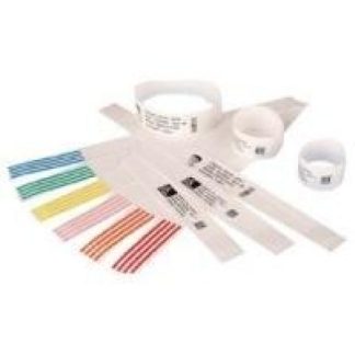 ZEBRA Z-BAND DIRECT BRAZALETES TERMICOS DIRECTOS ADHESIVOS BLANCOS PARA HC100 1 X 11 6 ROLLOS DE 200 BRAZALETES C-U