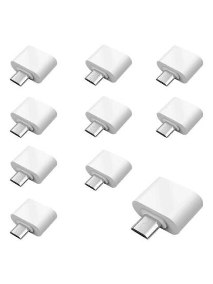 10PZS CABLE ADAPTADOR OTG USB HEMBRA A V8 MEMORIAS MOUSE COLOR BLANCO