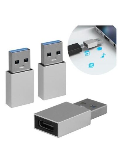 3 PIEZAS ADAPTADOR OTG USB MACHO A TIPO C HEMBRA CONVERTIDOR