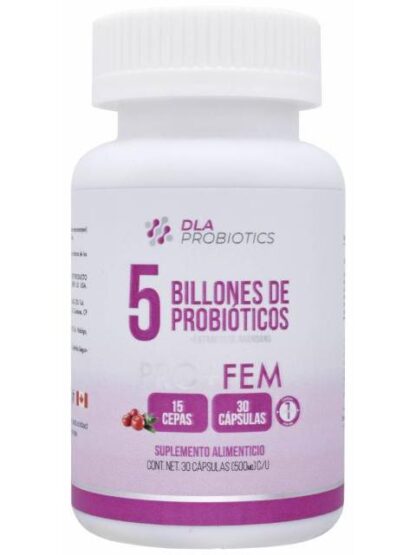 5 BILLONES DE PROBIOTICOS PRO FEM 30 CAP DLA PROBIOTICS
