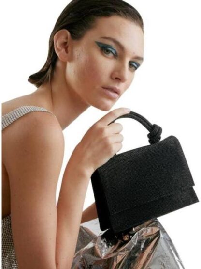 BOLSO MINI CON PEDRERIA NEGRO VI LINE - Image 2