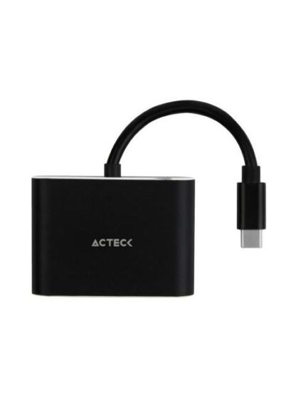 ACTECK ADAPTADOR USB C MACHO - HDMI-VGA HEMBRA NEGRO