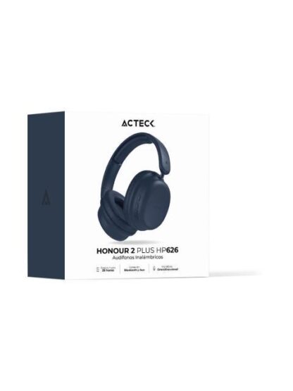 ACTECK AUDIFONOS CON MICROFONO HONOUR 2 PLUS HP626 BLUETOOTH ALAMBRICO-INALAMBRICO USB-C AZUL - Image 4