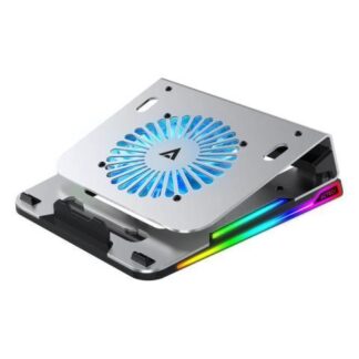 ACTECK BASE ENFRIADORA FROOST EX BE650 RGB PARA LAPTOP 16 CON 1 VENTILADOR NEGRO-PLATA