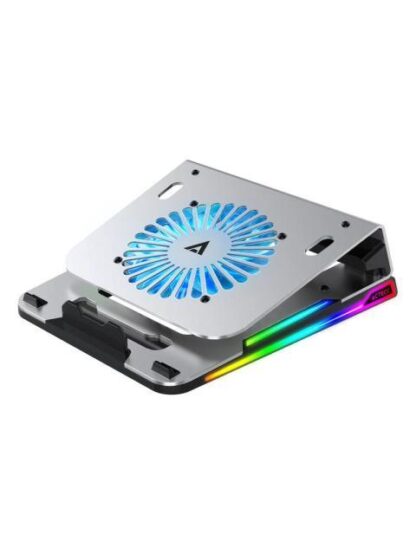 ACTECK BASE ENFRIADORA FROOST EX BE650 RGB PARA LAPTOP 16 CON 1 VENTILADOR NEGRO-PLATA