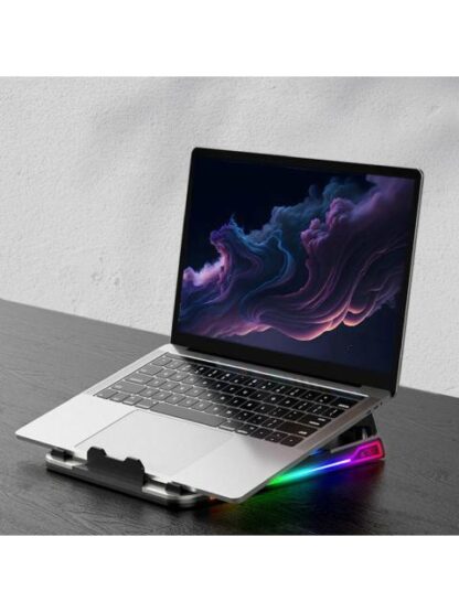 ACTECK BASE ENFRIADORA FROOST EX BE650 RGB PARA LAPTOP 16 CON 1 VENTILADOR NEGRO-PLATA - Image 2