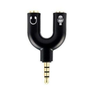 ADAPTADOR BROBOTIX CONECTOR STEREO Y A 3.5MM DUAL HEMBRA NEGRO 181802-2