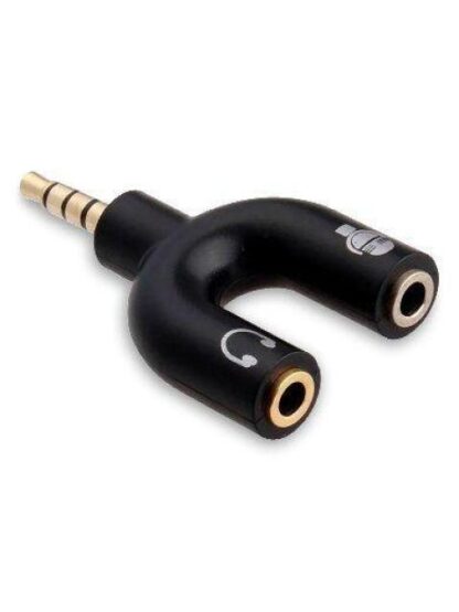 ADAPTADOR BROBOTIX CONECTOR STEREO Y A 3.5MM DUAL HEMBRA NEGRO 181802-2 - Image 2