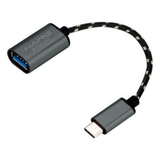 ADAPTADOR OTG TIPO C A USB CABLE MEMORIAS DATOS USB A USB-C COLOR NEGRO