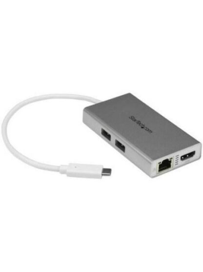 STARTECH  HUB USB-C MULTIFUNCION PARA LAPTOPS USB-C MACHO - 2X USB A 3.0-1X HDMI- 1X RJ-45 HEMBRA PLATA - Image 2