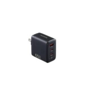 ADATA CARGADOR DE PARED 65W 1X USB-A 2X USB-C NEGRO