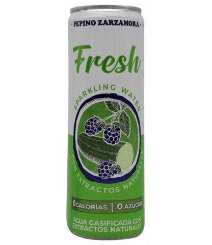AGUA GASIFICADA PEPINO ZARZAMORA 355 ML FRESH