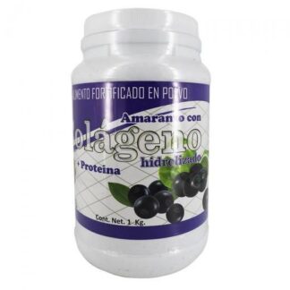 AMARANTO C COLAGENO HIDROL. +PROTEINA SABOR BLUEBERRY 1 KG MIEL SALUD Y VIDA