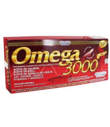 AMP. OMEGA 3000 C 10 ACEITE DE SALMONACEITE KRILLACEITE SEMILLA L GN+VIDA