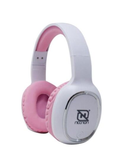 AUDIFONOS OVEREAR BLUETOOTH NBH04 PRO ALTA POTENCIA RADIO FM MICRO SD 3.5MML MANOS LIBRES BLANCO-ROSA