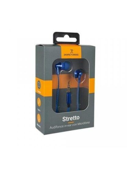 PERFECT CHOICE AUDIFONOS INTRAURICULARES CON MICROFONO STRETTO ALAMBRICO 1.2 METROS 3.5MM AZUL - Image 2