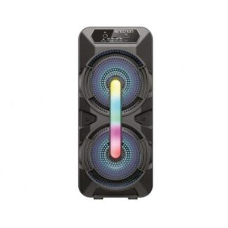 BAFLE KAROKE NECNON BLUETOOTH DOBLE 6.5 PULGADAS NB06B TWS INCLUYE MICROFONO ALAMBRICO RADIO FM MICRO SD USB BARRA DE LUZ LED 6500 WATTS NEGRO