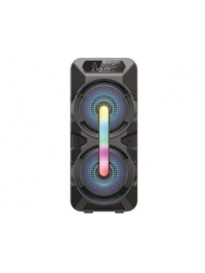 BAFLE KAROKE NECNON BLUETOOTH DOBLE 6.5 PULGADAS NB06B TWS INCLUYE MICROFONO ALAMBRICO RADIO FM MICRO SD USB BARRA DE LUZ LED 6500 WATTS NEGRO
