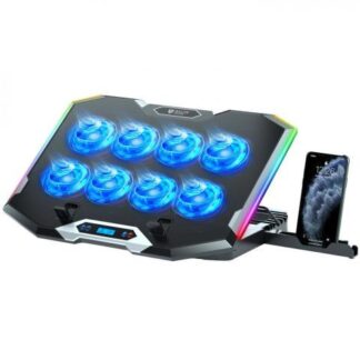BALAM RUSH BASE ENFRIADORA EOLOX FROST PRO EF760 PARA LAPTOP 17 CON 8 VENTILADORES NEGRO