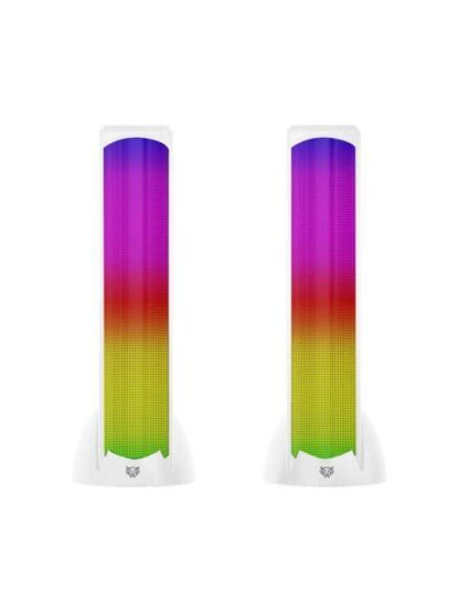 BALAM RUSH BOCINA GAMER PARA COMPUTADORA GLIMM TOWER BG575 BLUETOOTH ALAMBRICO-INALAMBRICO 2.0 10W RMS BLANCO - 2 PIEZAS - Image 2
