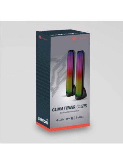 BALAM RUSH BOCINA GAMER PARA COMPUTADORA GLIMM TOWER BG575 BLUETOOTH ALAMBRICO-INALAMBRICO 2.0 10W RMS NEGRO - 2 PIEZAS - Image 3