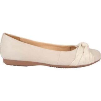 BALLERINA DE PIEL CON MOÑO BEIGE/HUESO FLEXI
