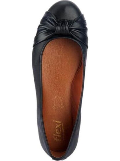 BALLERINA DE PIEL CON MOÑO NEGRO FLEXI - Image 3