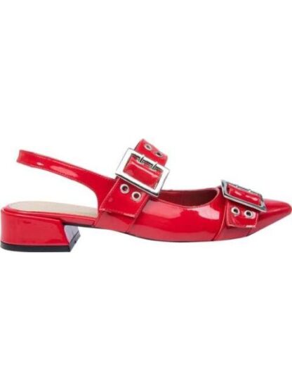 BALLERINA DESTALONADA CON HEBILLAS ROJO VI LINE FASHION