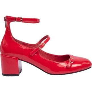 BALLERINA TACON MEDIO CON HEBILLAS ROJO VI LINE FASHION
