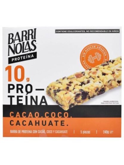 BARRA CACAO COCO CACAHUATE 240 G BARRINOLAS P 5