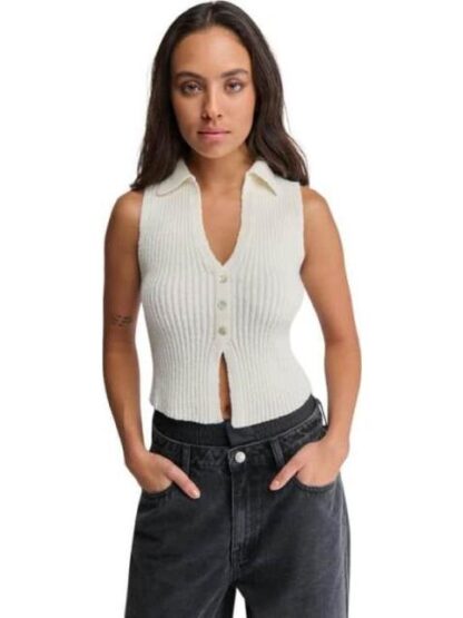 BLUSA ACANALADA MARFIL HOLLY LAND