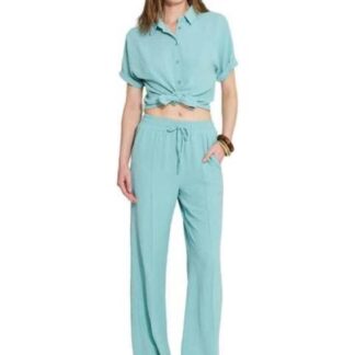 BLUSA ANUDADA AZUL TURQUESA HOLLY LAND