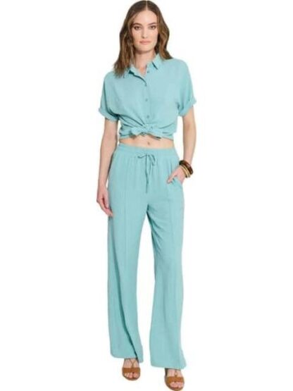 BLUSA ANUDADA AZUL TURQUESA HOLLY LAND