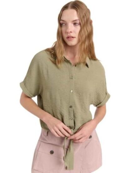 BLUSA ANUDADA CON ESTAMPADO VERDE OLIVO HOLLY LAND - Image 3