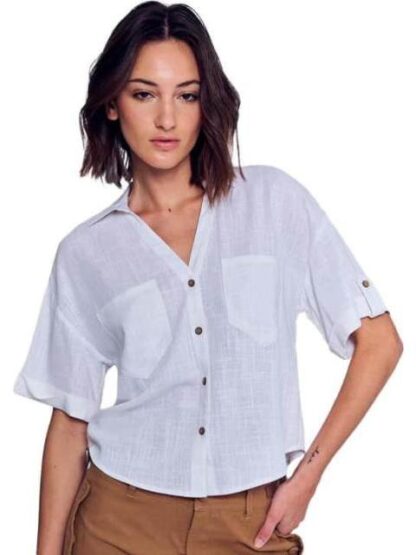 BLUSA CAMISERA BLANCO HOLLY LAND - Image 2