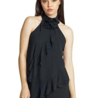 BLUSA CON OLANES NEGRO HOLLY LAND