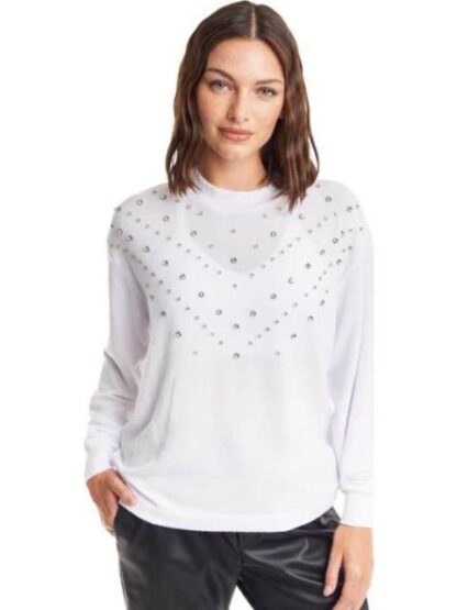 BLUSA CON PEDRERIA BLANCO HOLLY LAND