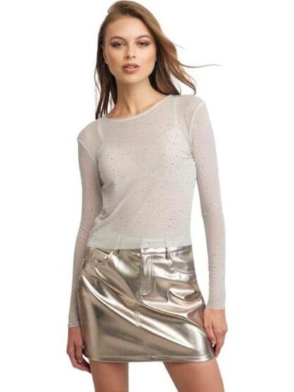 BLUSA CON PEDRERIA PLATA HOLLY LAND